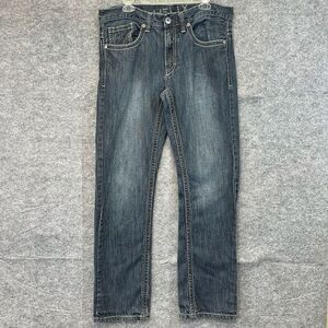 HELIX Jeans Men's Size 34 Blue Denim Slim Straight Mid-Rise Stretch Medium Wash